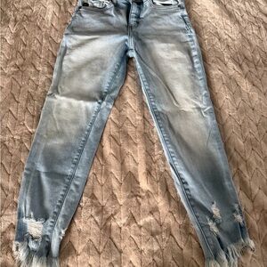 KanCan Frayed Hem Light Blue Jeans